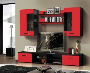 Набор мебели для гостиной Грация 1.4 МДФ глянец Венге