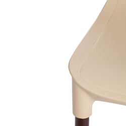 Стул GENIUS (mod 75) металл/пластик, 46x56x84cм, бежевый/коричневые ножки