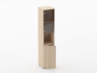 Шкаф высокий со стеклом и нишей Glassy 6.19.14Л Венге