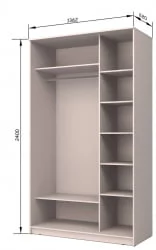 Шкаф-купе Хит-24-14-77 Париж Аруба Венге