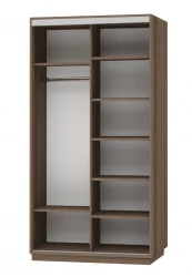 Шкаф-купе со стеклом Экспресс Дуо 1200х2200h Париж/Ясень шимо тёмный