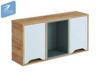 Полка навесная RICH ПН-001 Миндаль/Глиняный серый/дуб крафт золотой