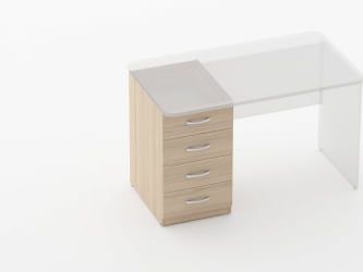 Тумба встраиваемая в стол на 4 ящика Glassy 3.12.10 Дуб молочный