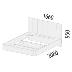 Кровать двуспальная Кашемир 900.01 Дуб Кронберг