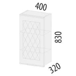 Шкаф-витрина кухонный (лев/прав) Дакота 103.23