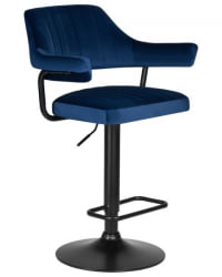 Стул барный DOBRIN CHARLY BLACK (синий велюр (MJ9-117)) 2 шт