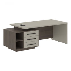 Стол руководителя левый VELION VCT 2190 L Аметист Дуб Сильвер