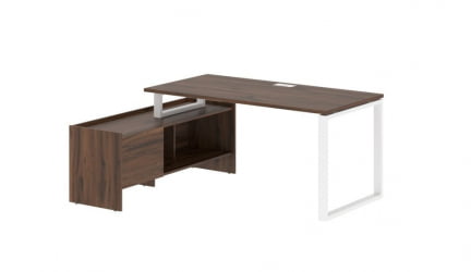 Стол с тумбой EDIS EQCT 17814 Дуб Денвер темный Белый