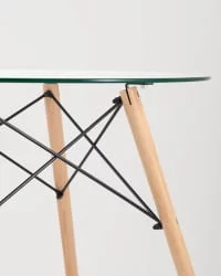 Круглый стол из стекла EAMES DSW Стеклянный