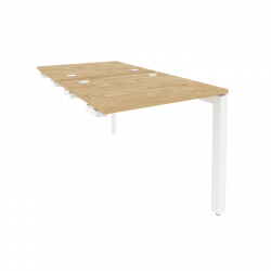Стол-приставка двойной на П-образном м/к к опорным элем. ОНИКС О.МП-Д.СПР-0.7 Тиквуд Светлый/Белый / ONIX O.MP-D.SPR-0.7