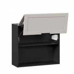 Шкаф кухонный 800 горизонтальный с 2 складными дверями комбинированный со стеклом Джамис ЛД 296.980.000.168 Черный Кашмир