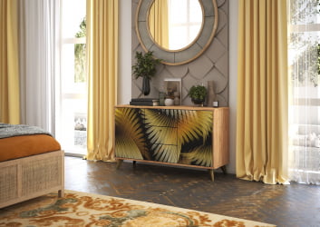 Комод Фьюжн КМ-003 дуб крафт золотой/VINIL