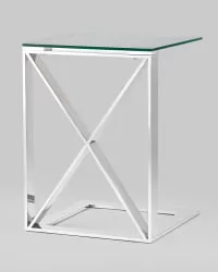 Журнальный стол КРОСС 40x40 Серебро