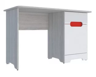 Стол для школьника Палермо-3 Юниор Белый глянец Ясень шимо светлый Красный