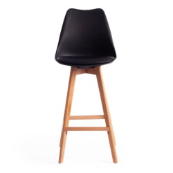 Стул барный TULIP BAR (mod. C1014H) / 1 шт. в упаковке пластик/дерево, 57 х 48 х 104 см, черный 3010/натуральный