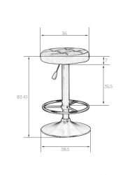 Табурет барный ДОБРИН БРУНО (серый) 2 шт / DOBRIN BRUNO