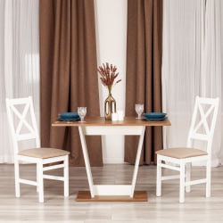 Стол TIBI L нераздвижной ЛДСП (18 мм), 68,6 х 110 х 75 см, Дуб Канзас/Пепел