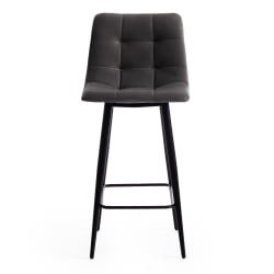 Барный стул CHILLY (mod. 7095пб ) ткань/металл, 53x44x94 см, высота до сиденья 66 см, серый barkhat 26/черный