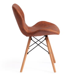 Стул STUTTGART (mod. 74) / 1 шт. в упаковке экокожа/дерево береза/металл, 50 х 47 х 73 см, античный коричневый RH02-13/натуральный