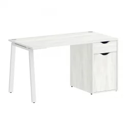 Стол письменный HOME OFFICE VR.SP-3-138.1.A Снежная Платина/Белый металл