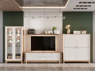 Модульная гостиная Ройбен №1 Дуб золотой Белый