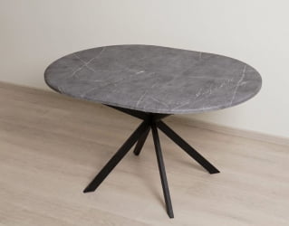 Круглый раздвижной стол Орфей 49.1 Мрамор темный