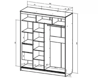 Шкаф-купе Верона 1800 Ясень шимо