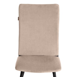 Стул обеденный La Rousse (2 шт. в упаковке) NEW, велюр, бежевый/черный, 7, 45х55х93 см