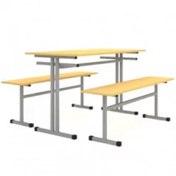 Стол обеденный 4-х местный с двумя подвесными скамьями АЛц.СТШС-4