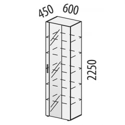 Модульный шкаф в гостиную Монако 606.06 Дуб Вотан / Белый шпон/ Альпийский белый