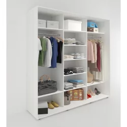 Бельевой шкаф Акцент-Сим Д 2100х600 Выбеленное дерево