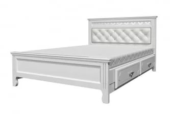 Кровать Грация 200х140 с выкатными ящиками Белый античный