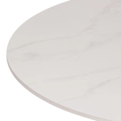 Круглый стол Tulip/Тулип столешница керамика (глянцевая) / опоры металл, белый/белый, 90х75 см