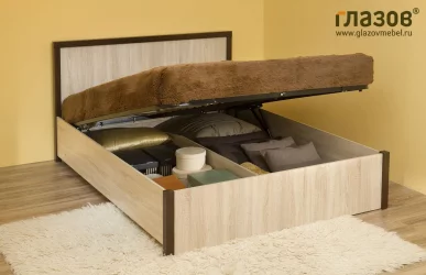 Кровать с подъемным механизмом (1800) BAUHAUS 1.2 Дуб Сонома/Орех шоколадный(спальня)