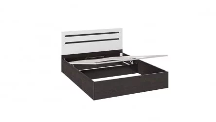 Кровать с ящиком Фьюжн ТД-260.01.04 Белый глянец Венге Линум