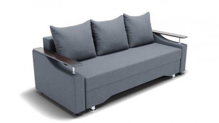 Диван Квадро-1 ПБ (ЗР) Цвет фасада: Серый; Тип: Прямой; Материал фасада: Металл/Велюр