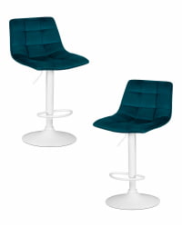 Стул барный DOBRIN TAILOR WHITE (морской волны велюр (MJ9-99)) 2 шт