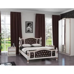 Кровать из массива Жасмин 200х140 Дуб молочный Темная