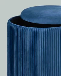 Банкетка Шарлотта с ящиком велюр Синий