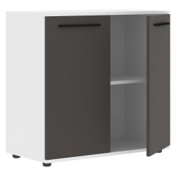 Шкаф с глухими малыми дверьми EDIS ELCS 85.1 Мокко Черный Белый