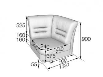 Угловая секция (большая) Премьер V-100/15
