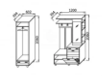 Набор для прихожей Визит - 11 Черный глянец Индиан эбони