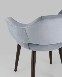 Стул с подлокотниками Саймон велюр Серый