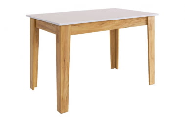 Стол обеденный раздвижной Цезарь белое дерево/дуб крафт золотой