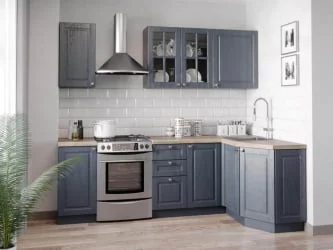 Шкаф кухонный 400 со стеклом Тип 2 Мокка ЛД 274.320.000.149 Черный Дуб фактурный антрацит