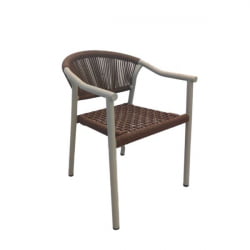 Стул Syna коричневый бежевые ножки