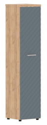 Шкаф колонка с глухой дверью и топом Torr LUX TLHC 42.1 Дуб Бофорд Серо-голубой