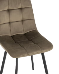 Комплект из четырех стульев Чиллй велюр коричневый ножки металл черные / Chilly