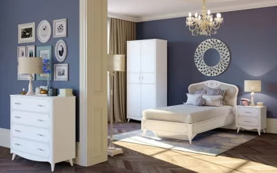 Кровать полутороспальная 1200 Элис ЛД.532.090.000.001 Белая