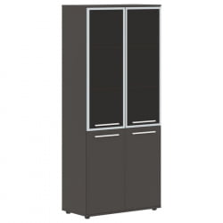 Шкаф комбинированный  с дверьми в металлической раме EDIS EHCS 85.7 Мокко Белый Мокко